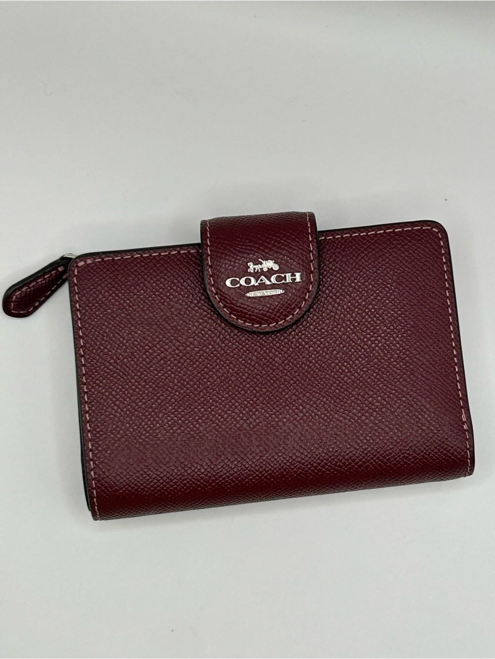 Coach Cross Grain Leather Corner Zip Wallet